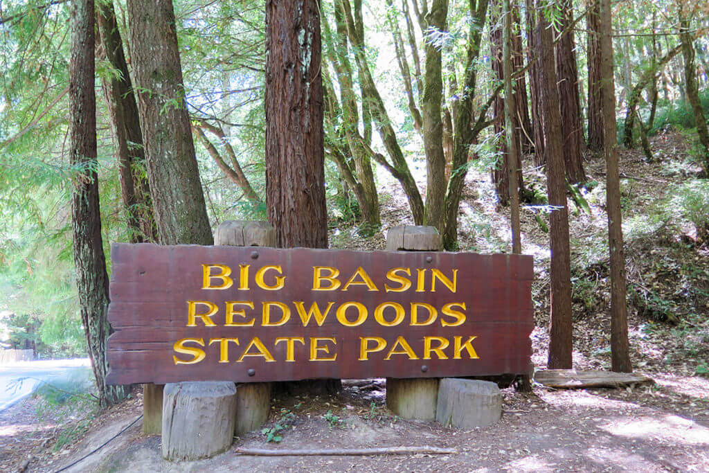 Big Basin Redwoods State Park entrance sign
