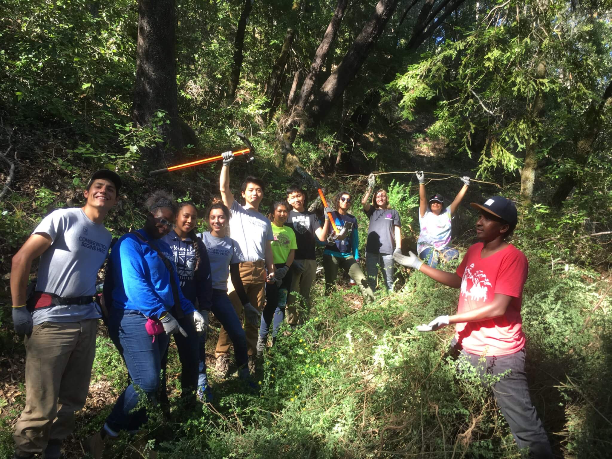 Redwood City and Oakland Students at San Vicente Redwoods.