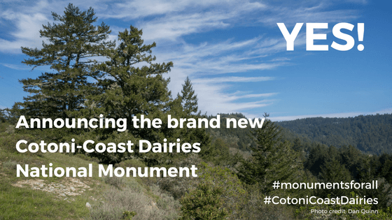 Announcing the brand new Cotoni-Coast Dairies National Monument!
