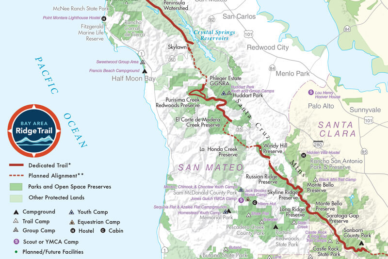 Hike Bike Ride Bay Area Ridge Trail SF Bay To Peninsula